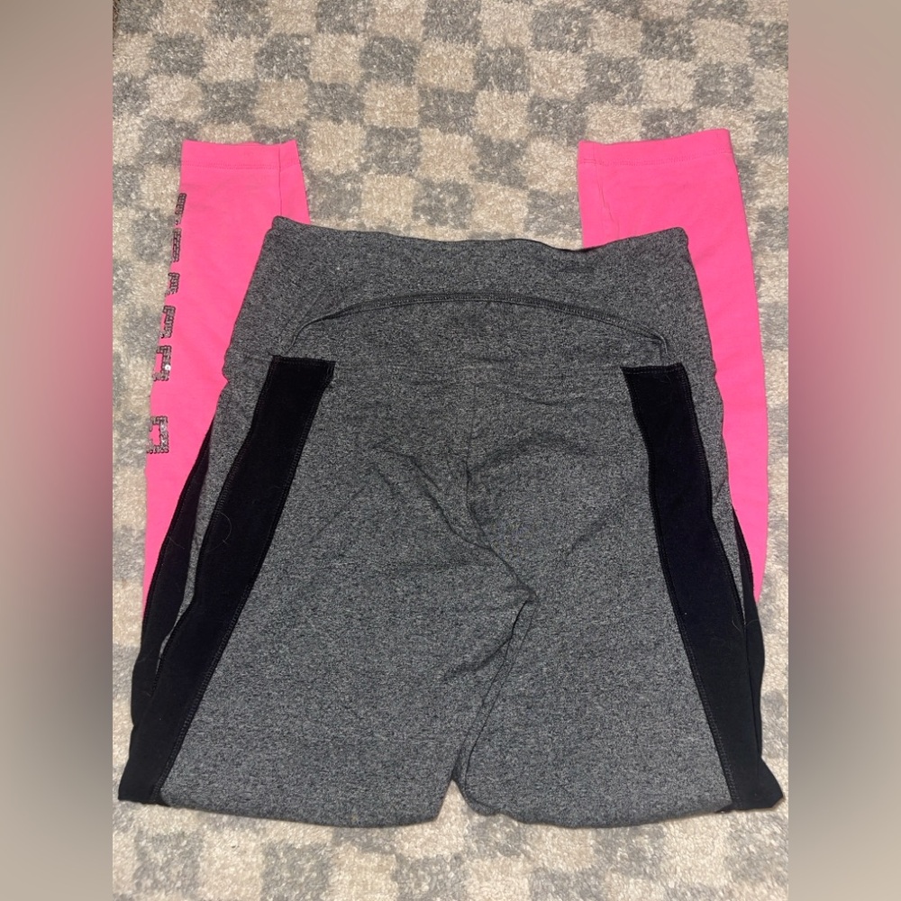 Victorias Secret PINK Yoga Pink and Gray Leggings - Picture 4 of 5